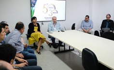 Vice-reitora Eliane Cavalcanti, reitor Josealdo Tonholo, diretor científico da Fapeal, João Vicente, e o reitor da UFV, Demétrius David da Silva