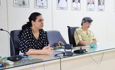 Lenni Sarmento e Milena Fernandes, do RU de Maceió, conduziram a reunião com os representantes das cooperativas de agricultores familiares