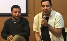 Pesquisa foi orientada pelo professor Silvan Menezes (segurando o microfone), Leonéa Santiago e Gustavo Araújo, do Iefe/Ufal