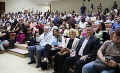 Reitor Josealdo Tonholo, Vera Alves, coordenadora-geral da Sinpete, professora Silvia Uchoa, coordenadora do Núcleo de Inovação da Ufal, e professor Fábio Guedes, presidente da Fapeal