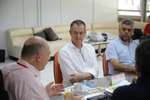 Reitor Tonholo, professor Zorzo e o diretor do IC, Davi Bibiano