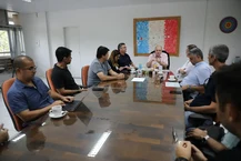 Reunião com o reitor Josealdo Tonholo com a participação do presidente da Fapeal, Fábio Guedes