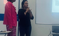 Marisa na apresentação do TCC