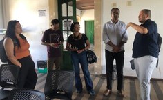 Marcos Moreira e sua equipe durante as visitas em Penedo