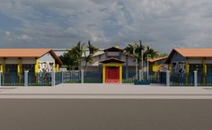Perspectiva da fachada da escola estadual. Imagem: Ascom Seduc