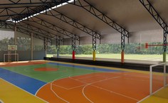 A obra prevê a construção de um ginásio poliesportivo. Imagem: Ascom Seduc