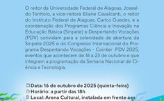 Abertura na quinta-feira, 16 de outubro