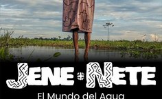 Cartaz do filme Jene Nete – El Mundo del Agua, primeira produção audiovisual do povo Shipibo-Konibo, criada pela comunidade de Santa Teresita de Cashibococha (Ucayali, Peru). A obra aborda a cosmovisão, espiritualidade e relação do povo indígena com a água, e foi tema da mesa-redonda da qual participou o professor Igor Da Mata Oliveira (UFAL) durante missão técnica em Yarinacocha. Imagem: Divulgação / Projeto Konin Ewa
