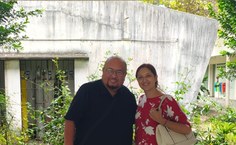 Professor José Alberto Iannacone Oliver, da Universidade Nacional Federico Villarreal e da Universidade Ricardo Palma, com a professora da Ufal, Vanessa Doro Abdallah