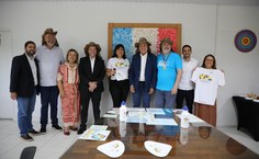 Equipe presente na visita do ministro André de Paula à Reitoria