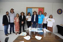 Equipe presente na visita do ministro André de Paula à Reitoria