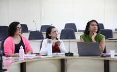 Rose Ferreira, Camila Fialho e janaina Alves, da Assessoria de Comunicação