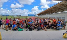 Turma que participou das atividades do Abril Azul no Iefe