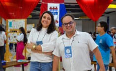 Coordenadores do evento, a professora Thaissa Lúcio e o professor Alysson Wagner Duarte