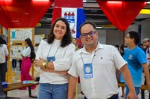 Coordenadores do evento, a professora Thaissa Lúcio e o professor Alysson Wagner Duarte