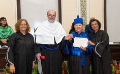 Conselheira Sandra Nunes, reitor Josealsdo Tonholo, Tânia Pedrosa e conselheira Cícera Albuquerque