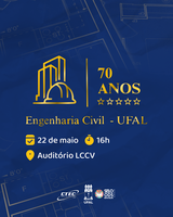 Curso de Engenharia Civil da Ufal celebra 70 anos em destaque no cenário nacional Curso de Engenharia Civil da Ufal celebra 70 anos em destaque no cenário nacional