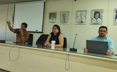 Jarman Aderico, a vice-reitora Eliane Cavalcanti e José Edson conduziram as discussões com a comunidade universitária