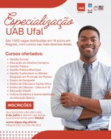 Ufal abre inscrições para 1.500 vagas em cursos de especialização a distância