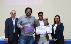 Walter Matias, Danilo Marques e Iraildes Assunção com o premiado