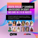 Adufal realiza Seminário Universidade em Debate nos dias 18 e 19 de agosto