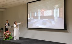 Mirna Porto apresentou o projeto cenográfico da Bienal