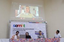 Apresentação no segundo dia do evento sobre a internacionalização da Ufal