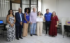 Rossana Moura, presidente do Instituto Anjos Digitais, Weldon Bispo, Ludymilla Chagas, reitor Tonholo,  Cristiane Cyrino, Gustavo André Lima e Rosaline Mota