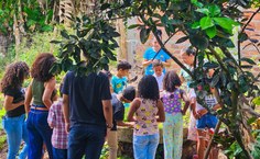 Crianças em atividade do projeto
