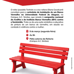 Ufal instala banco vermelho em cerimônia simbólica pelo feminicídio zero