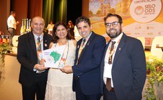 Reitor Josealdo Tonholo, vice-reitora Eliane Cavalcanti, reitor da Uneal, Odilon Máximo, e o vice-reitor da Uneal, Anderson de Almeida Barros