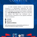 Certificação do Selo ODS Educação 2025 será entregue nesta terça (7)