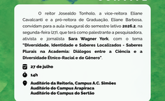 Novo semestre: aula inaugural terá debate sobre ciência, diversidade e inclusão