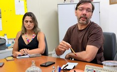 Professores Mércia Pimentel e Julio Arantes, coordenador do NDE/Jornalismo