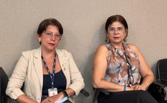 Simoneide Araújo, da Assessoriia de Comunicação da Ufal e integrante do GT Comitê de Inovação - Catalisagov, e a vice-reitora da Ufal, Eliane Cavalcanti